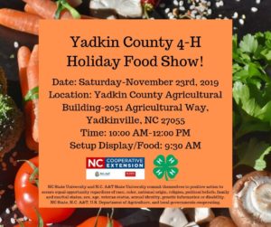 Cover photo for Yadkin County 4-H Holiday Food Show 2019