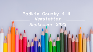 September Yadkin County 4-H Newsletter Cover