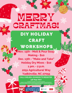 Cover photo for Upcoming Holiday Craft Workshops